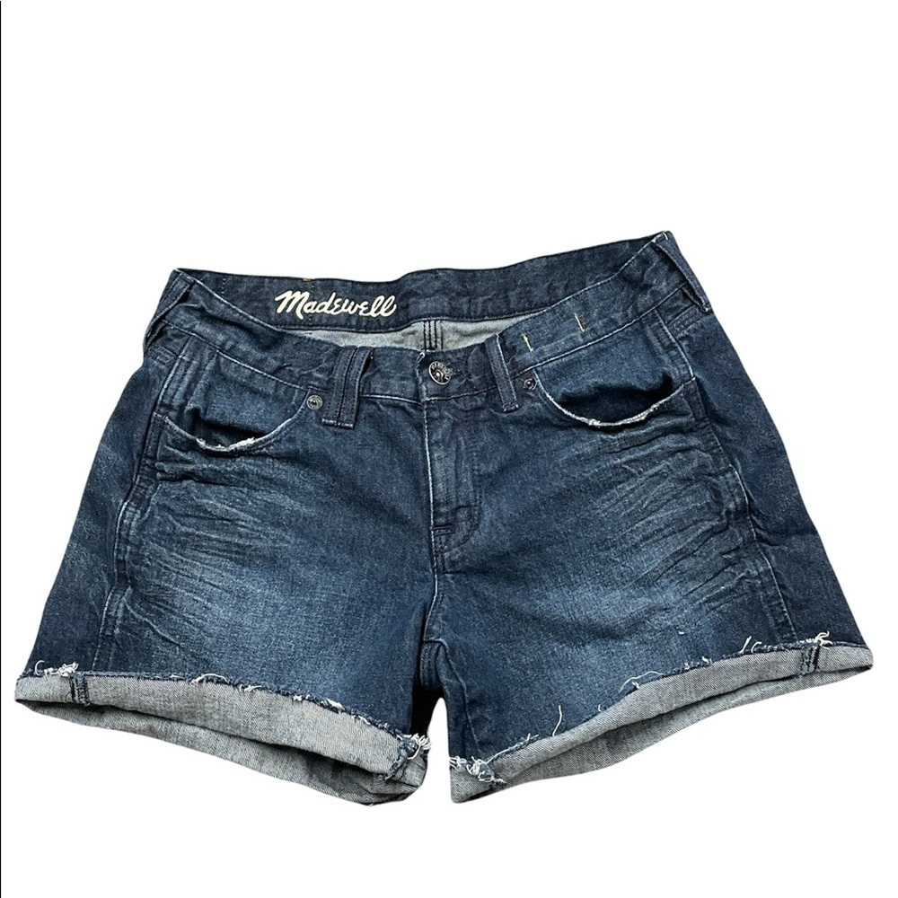 Madewell mid rise Cut Off Jean Short Blue 100% Cotton Denim Size 26
